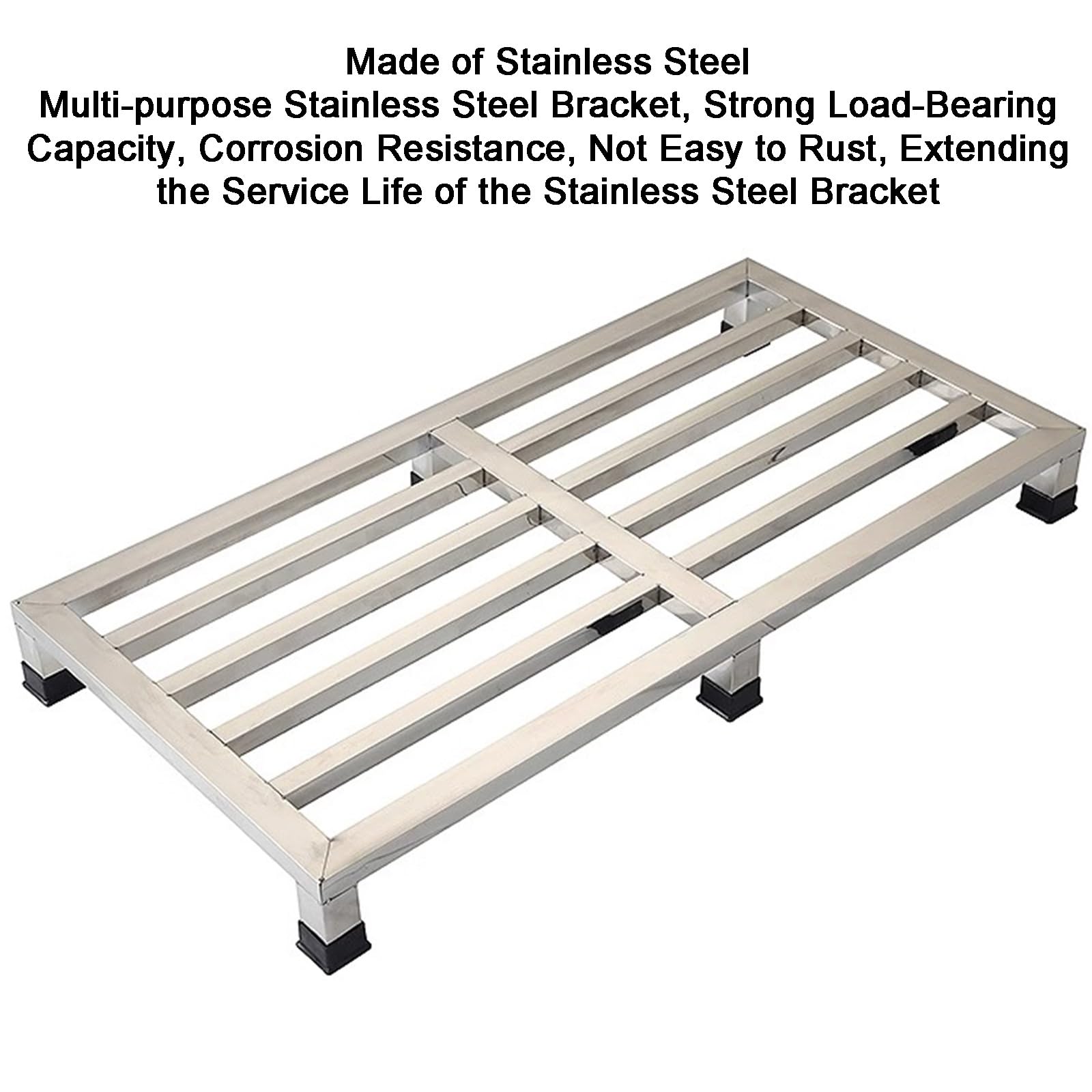 WIGING Pallet in Acciaio Inossidabile Carico Rack di Stoccaggio, Mobili Base per Elettrodomestici, Pallet da Pavimento per Magazzini Garage Cucine Negozi(60x90x10cm)