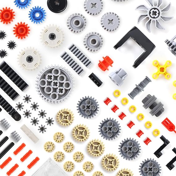 117 Pieces Gears Parts Motor Gear Zipper Connector Pins Worm Compatible with Lego Technic