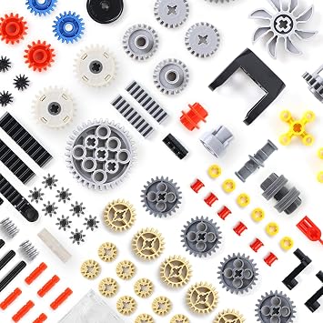117 Pieces Gears Parts Motor Gear Zipper Connector Pins Worm Compatible with Lego Technic