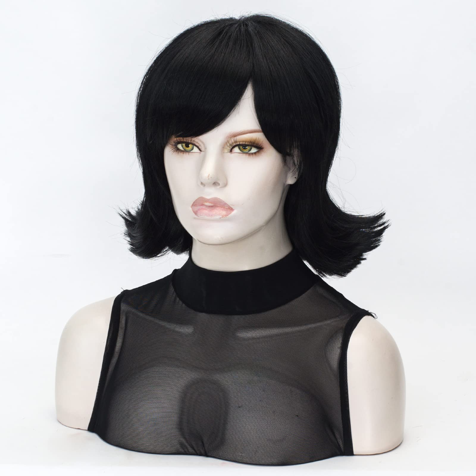 Amazon.com: QACCF Short Black Flip Out Bob Women Halloween  display picture 1