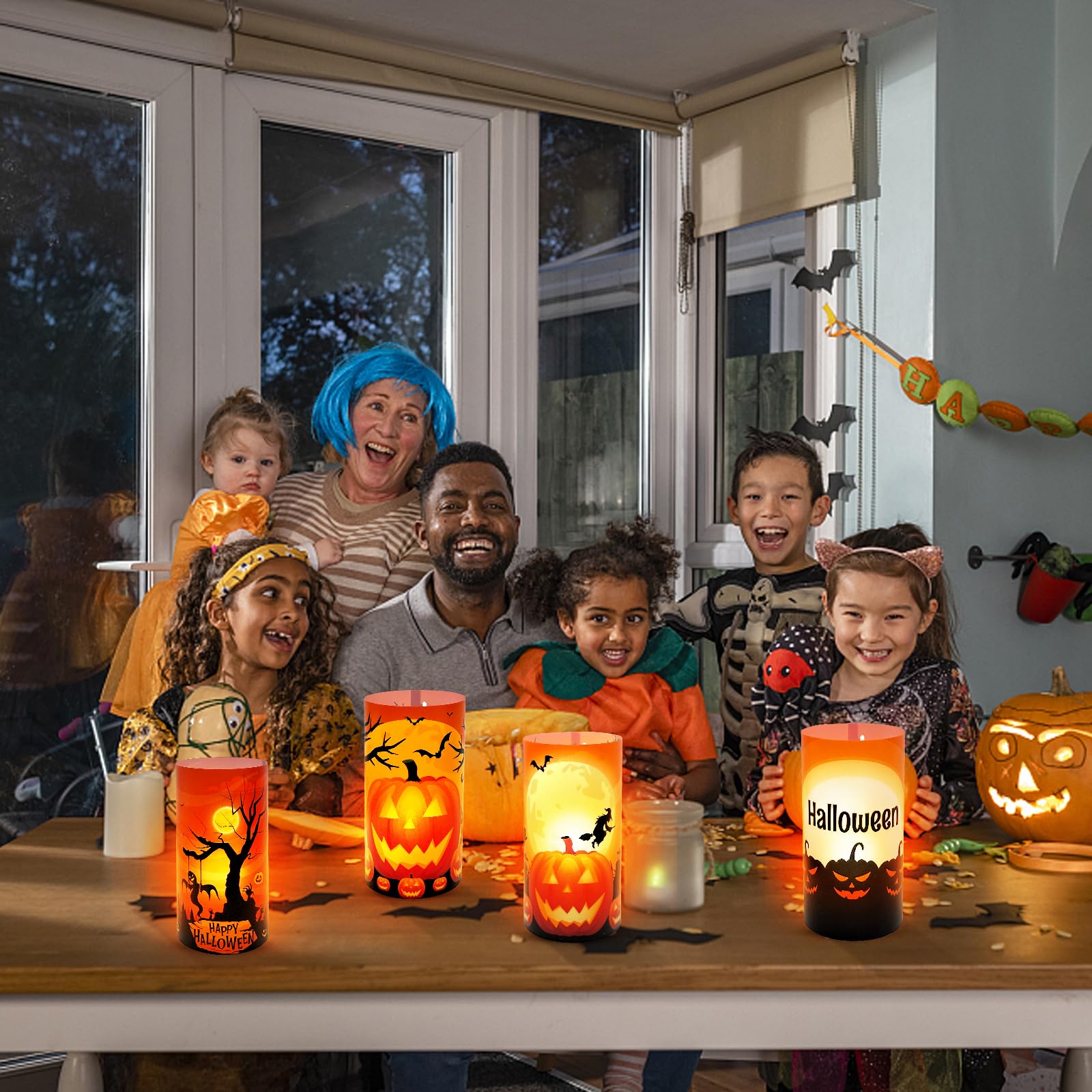 MJ PREMIER Lot De 6 Photophores Décoratifs D'Halloween - 7 X