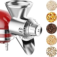 GVODE All-Metal Grain Mill Attachment for KitchenAid Stand Mixer - 9 Adjustable Levels for Wheat, Corn, Oats, Rice & Dry Grains