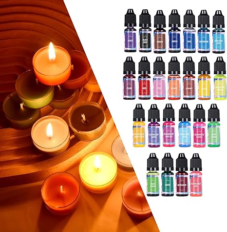 Amazon T Tooyful 24 個 10ml ろうそくの染料 キャンドル液体染料 濃縮キャンドル作る 染料高濃度 ジェルキャンドル用液体染料 手作りキャンドル 材料 業務用 アロマキャンドル材料 キャンドル カラーインク 水彩キャンドル デコレーション ホビー用素材 通販