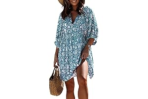 Charming V Neck Boho Tunic Dresses for Women
