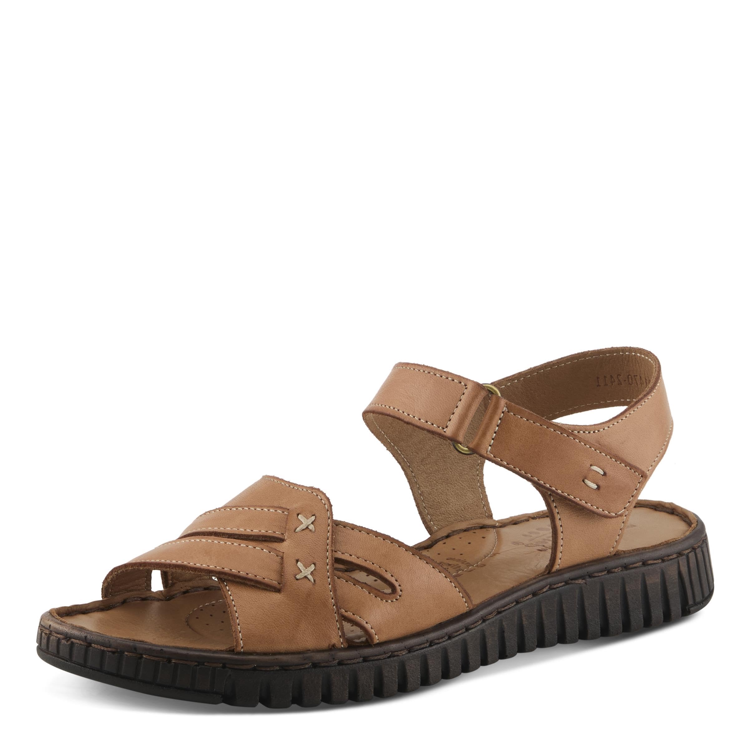 Spring Step NOCHELLA Women's Soft Leather Sandals - Hook and Loop Closure, All-Day Comfort