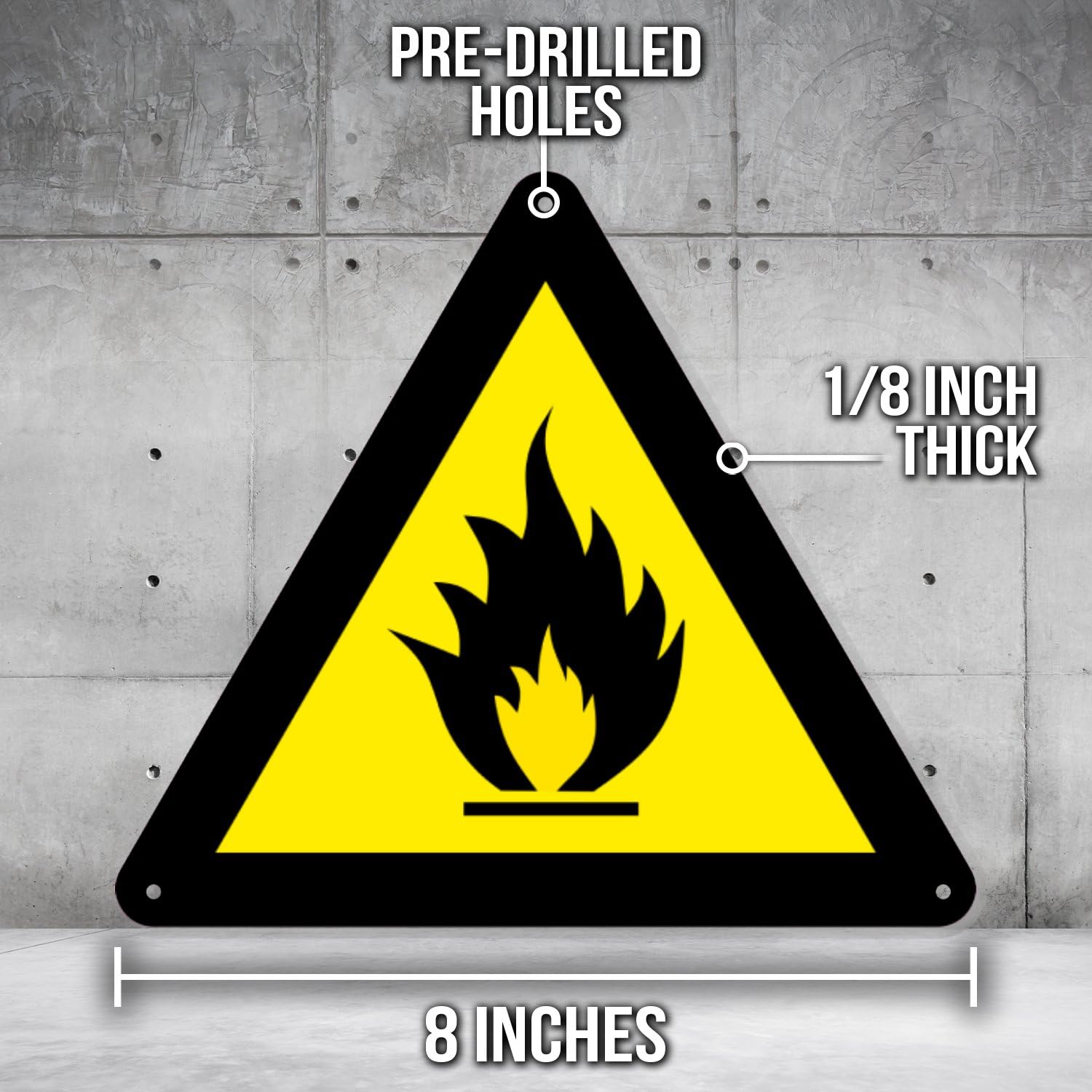 Warnschild „Achtung Radioaktives Material“ – Gelbes PVC-Dreieck Für Wand Oder Stange