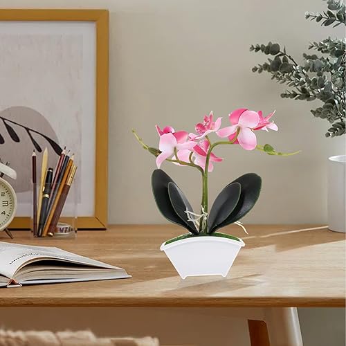 Miniatura 4 de ibasenice Decoración de flores falsas Bonsái, mini orquídeas artificiales, orquídeas falsas, centros de mesa para mesas, flores artificiales,