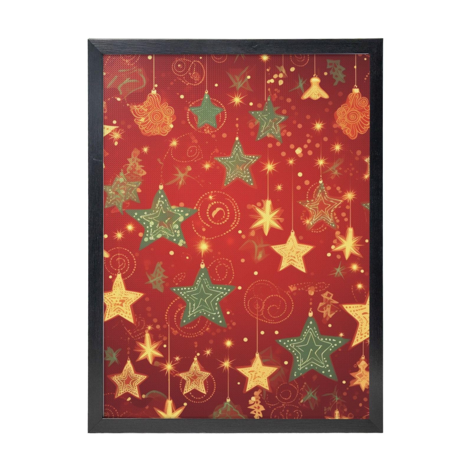 Framed Wall Art - Decorative Canvas Painting Christmas Pictures Poster Aesthetic Modern Prints Artwork for Bedroom Office Wall Decor Ready To Hang 12x16 in