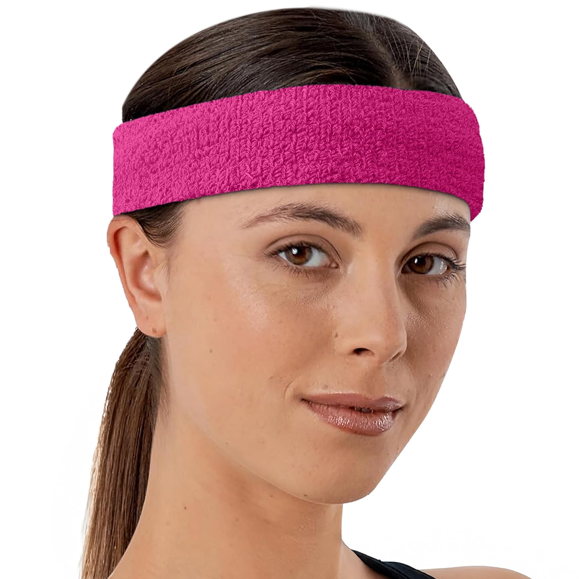 Tough Headwear Terry Cloth Headband - Sweat-Wicking Running Head Band - Basketball Accessories - Headband for Washing Face