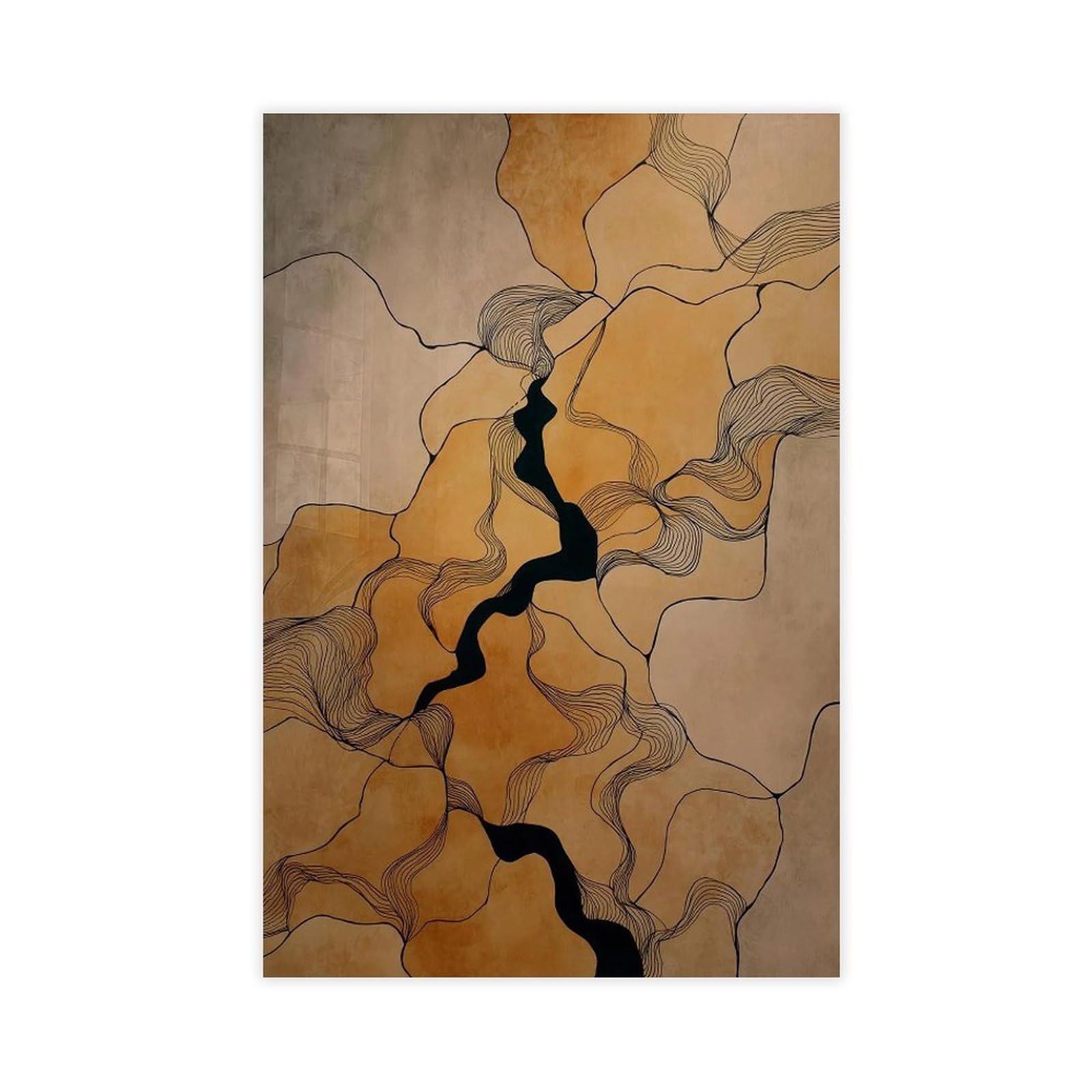 Bareronor Abstract Line Canvas Poster Bedroom Decor Landscape Office Room Decor Gift 24" L X 36" W