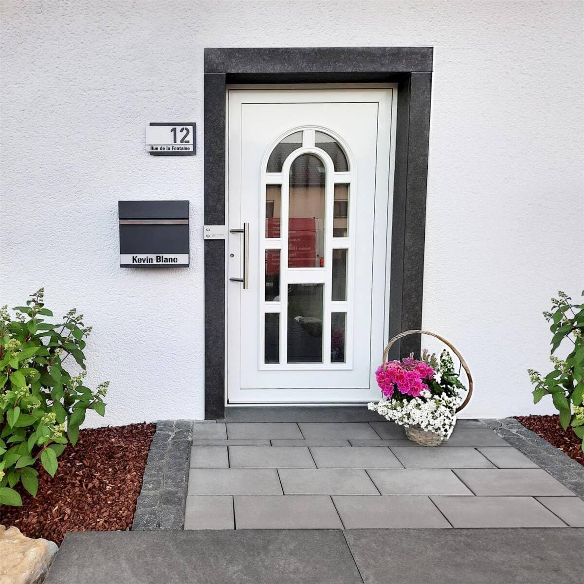 Metzler® numéro de maison en acier inoxydable avec effet 3D et gravure laser résistante gris anthracite RAL 7016 – robustesse extérieure facile à entretenir – personnalisation adresse
