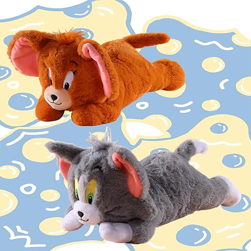 Miniatura 7 de Zgwafdww Juguete de peluche de gato Tom con Jerry Mouse de 15 pulgadas, animales de dibujos animados, regalo de cumpleaños para niñas y niños (2