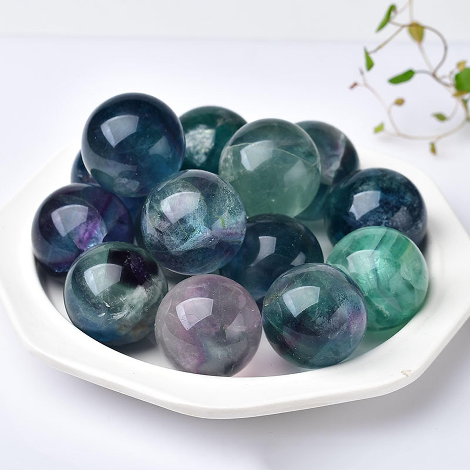 Polierter Stein, Feng Shui, Kristallkugel, Meditationsornament, 65 mm(70mm)