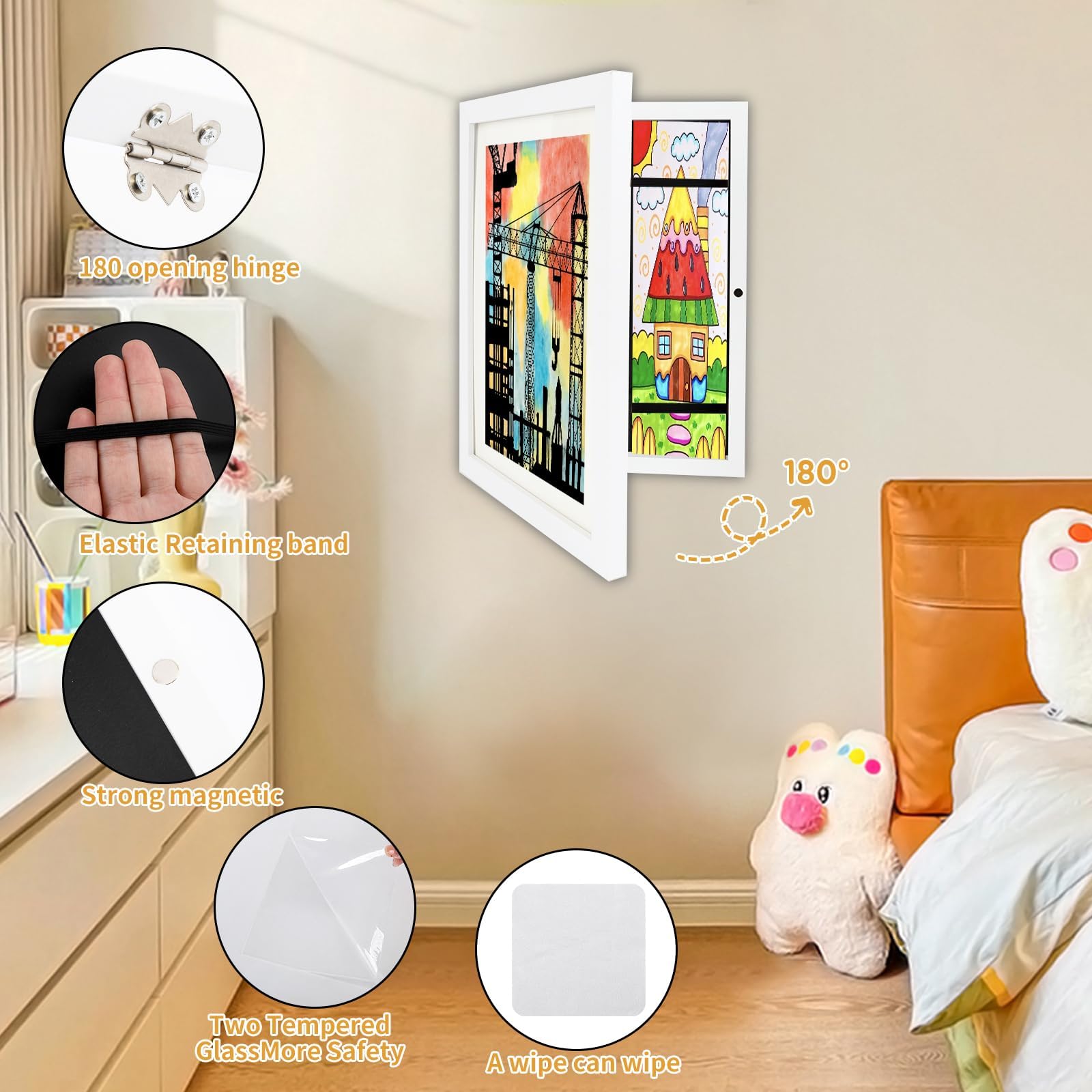 Certificate Frame NEEUBY s 8.5X11, A4 Front Opening Kids Artwork Frames ...