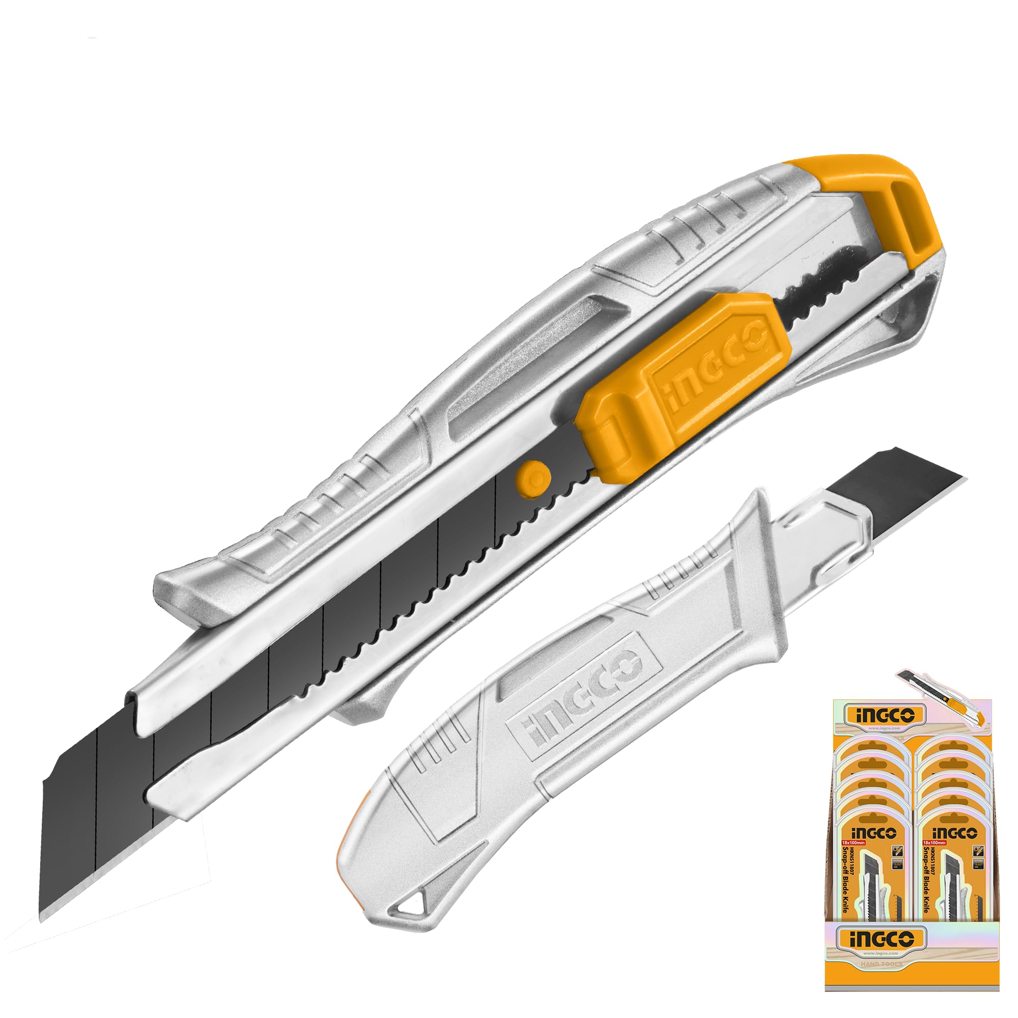 INGCO Snap-off Blade Knife Aluminium Alloy Body Length:152mm HKNS11807-picture-10