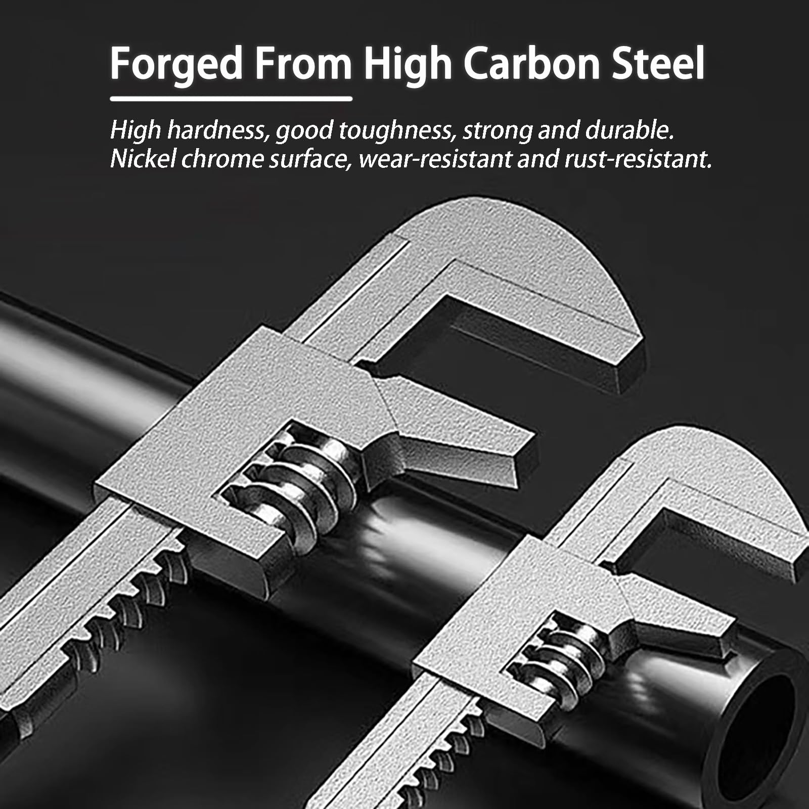 Llave automotriz de diseño antideslizante de 11 pulgadas con agarre antideslizante de silicona, llave ajustable que se adapta a una variedad de tamaños de cierre para máquinas de construcción