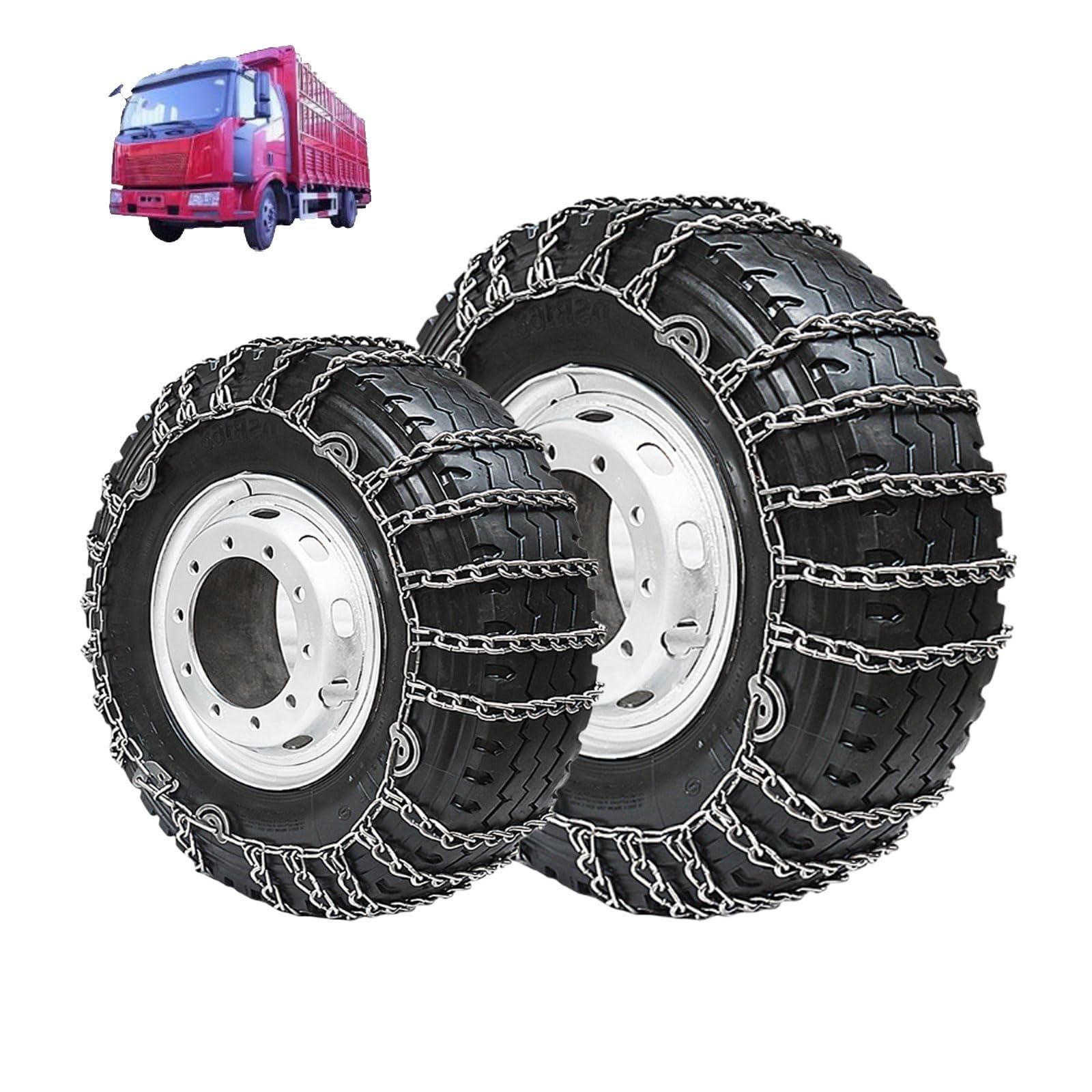 Set of 2 Tire Chains for Trucks 2pcs Snow Chains for Trucks Snow Chains for Car Tires Anti-Skid Thickening Tire Chains Winter Car Accessories No Jack Required 2pcs 7.50-16 2pcs 9.00-20