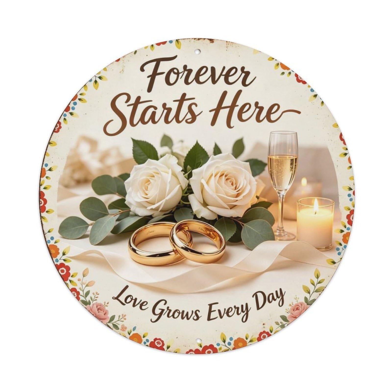 Love Grows Every Day Metal Tin Sign Plaque