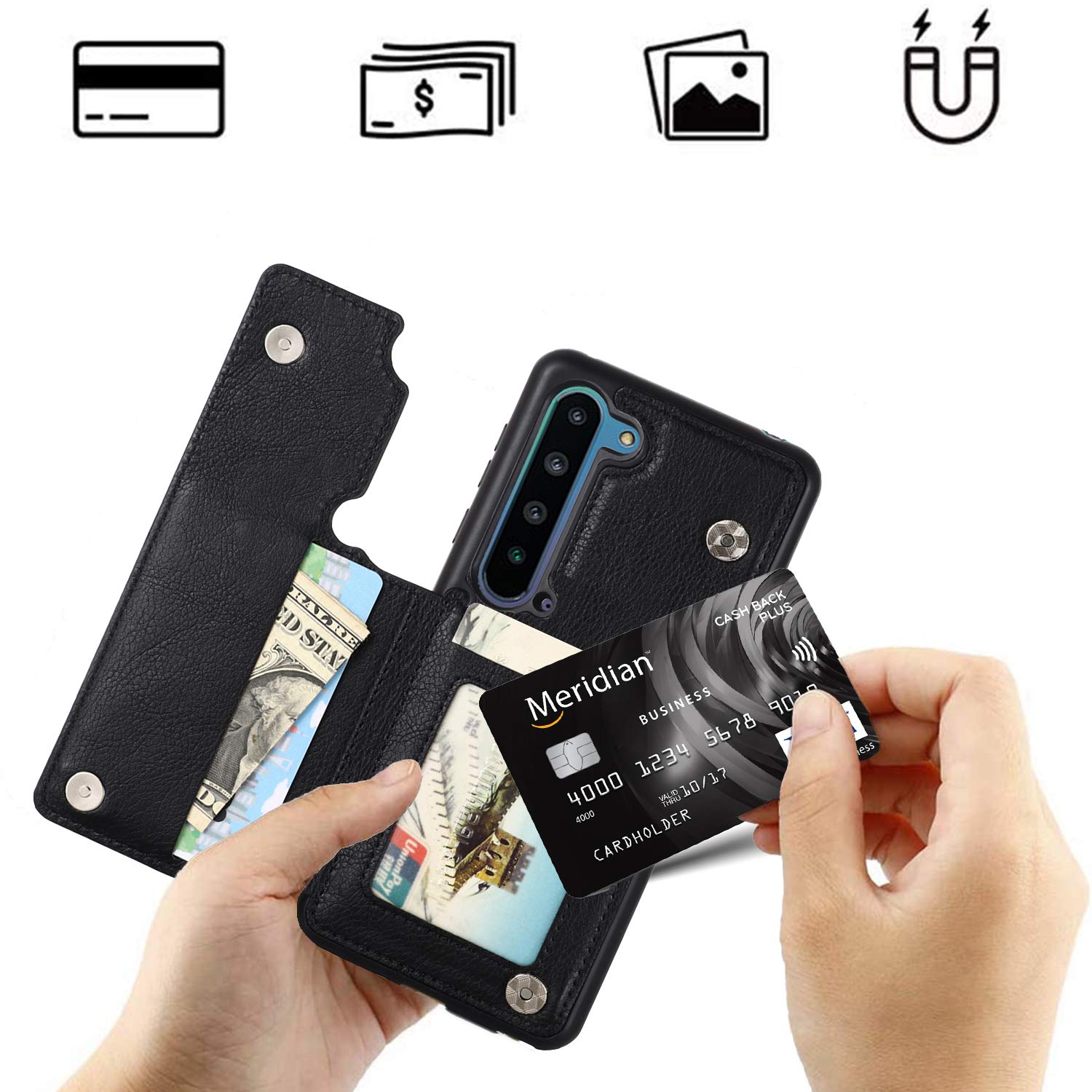 Amazon.co.jp: 【 Viesa 】 背面カード 手帳型ケース AQUOS R5G 