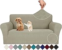 Vista 95 de JIVINER Fundas de sofá de alta elasticidad para sofás de 3 cojines, funda elástica de jacquard de 1 pieza, funda de sofá antideslizante con parte