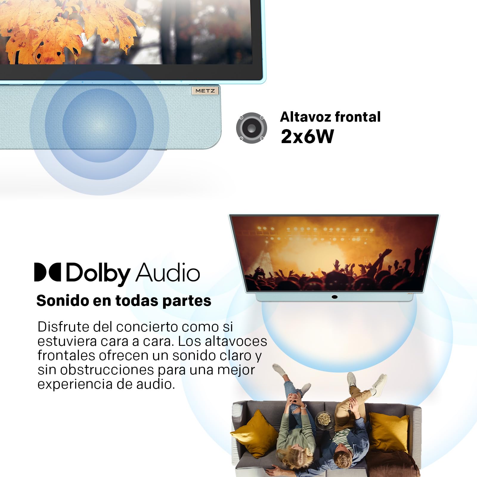 Metz TV Portable 24 Pouces (60 cm) Smart Google TV FHD Avec Batterie Intégrée Poignée HDR 10 Chargeur Voiture 12V Ecran Anti-reflet Dolby Audio HDMI USB Bluetooth Wi-FI (24MPE7000 Bleu)