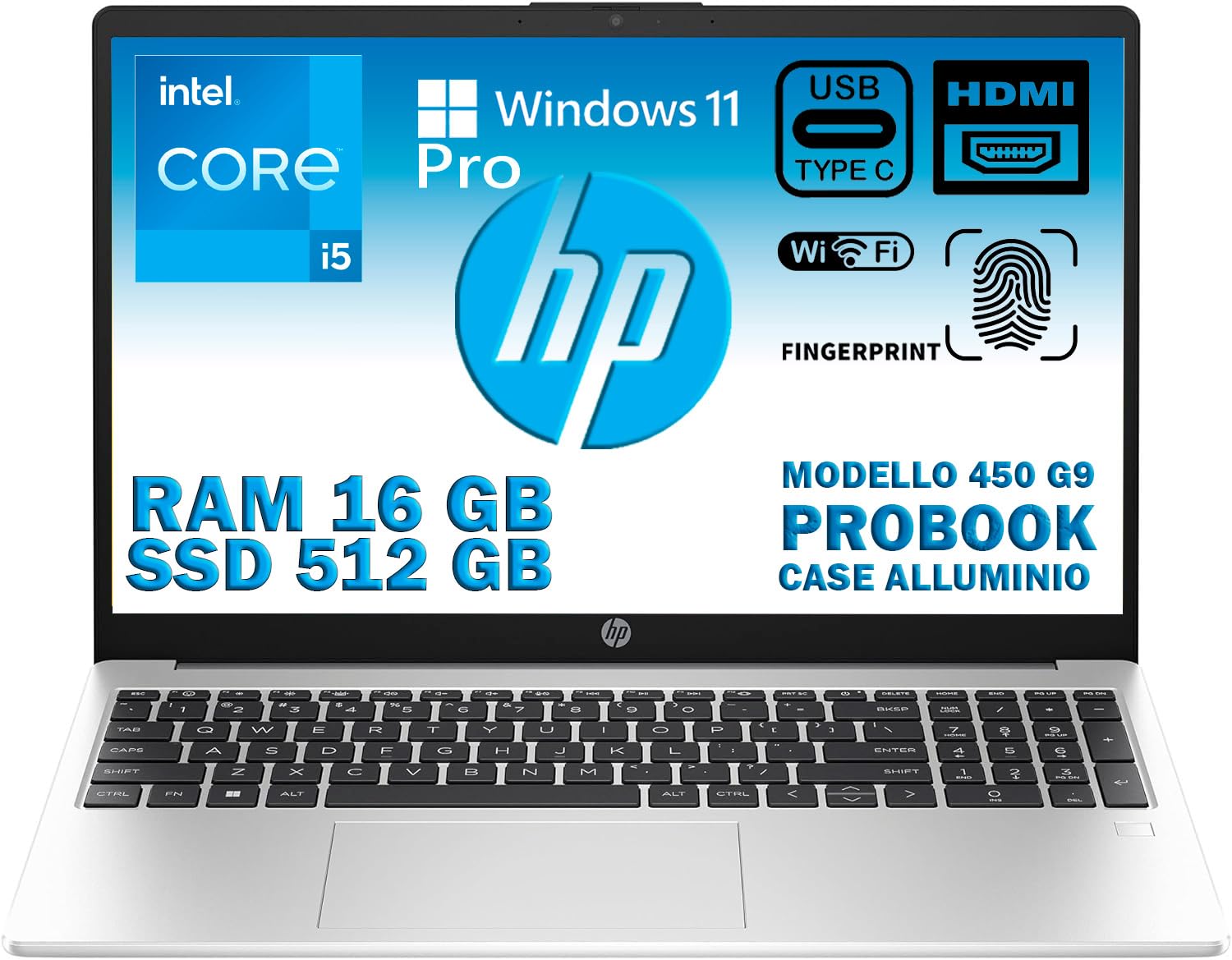 HP PROBOOK 450 G9 Portable Intel Core i5-1235U 4,4 GHz Ram 16 GB Ddr4