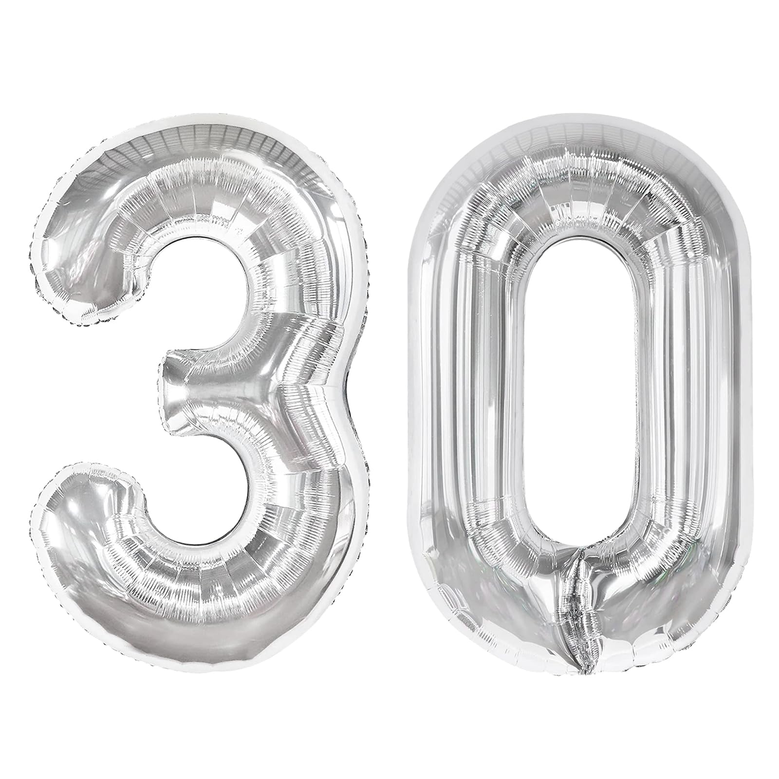 Sliver 30 Balloon - Number Balloon 40 Inch, 30th Sliver Decorations