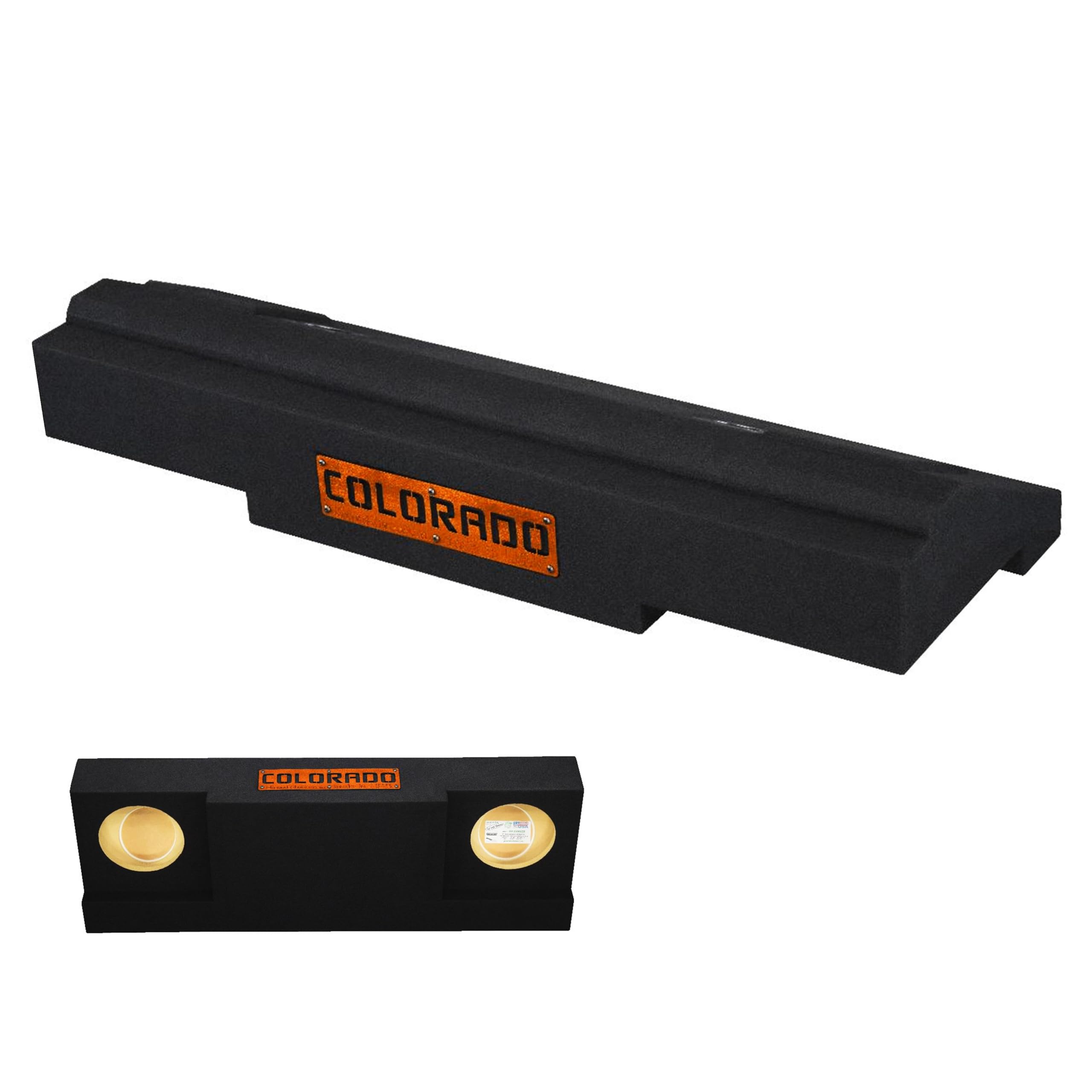 2015-2023 Chevy Colorado Crew Cab Dual Sealed Sub Box Ground-Shaker Subwoofer Enclosure Custom Speaker Box Car Audio Ground Shaker (Orange, 8")