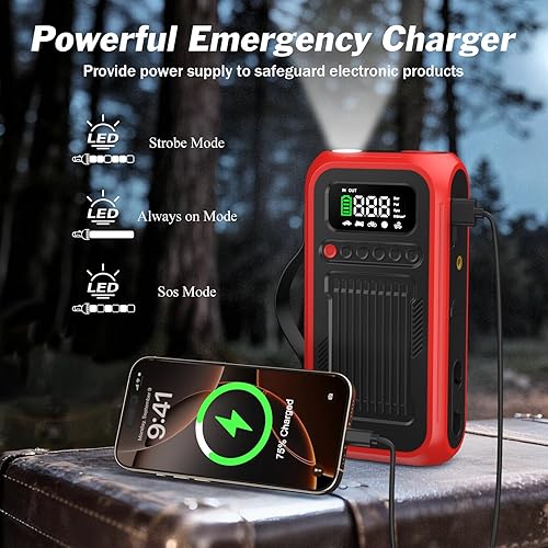 Miniatura 5 de Inflador de neumáticos, compresor de aire portátil, arrancador de coche de 12 V, bomba de aire de 150 PSI y 28000 mAh con soplador de aire,