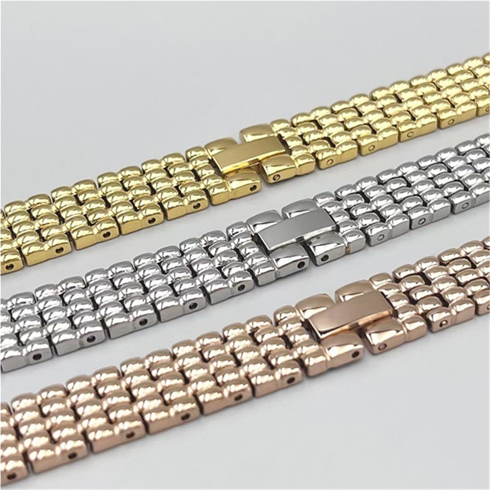Cinturino in metallo for orologio da donna, cinturino di ricambio in acciaio inossidabile, facile da regolare e sostituire