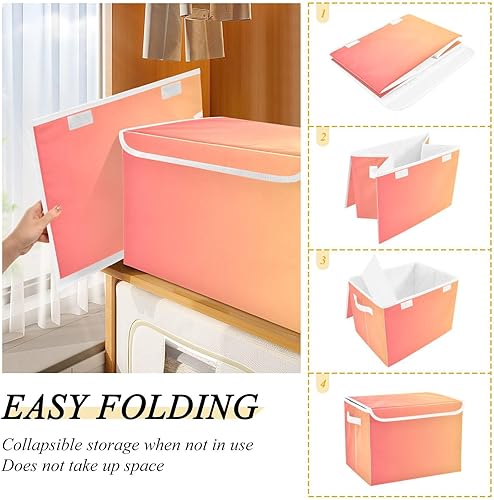 Miniatura 4 de GAIGEO Orange Gradient Fabric Storage Bins, Cube Storage Organizer Bins, Organizers and Storage, Office Closet Organizer