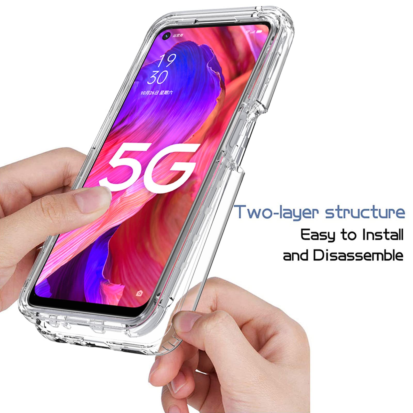 XINYEXIN Funda para OPPO A74 5G / OPPO A54 5G, Funda Transparente con
