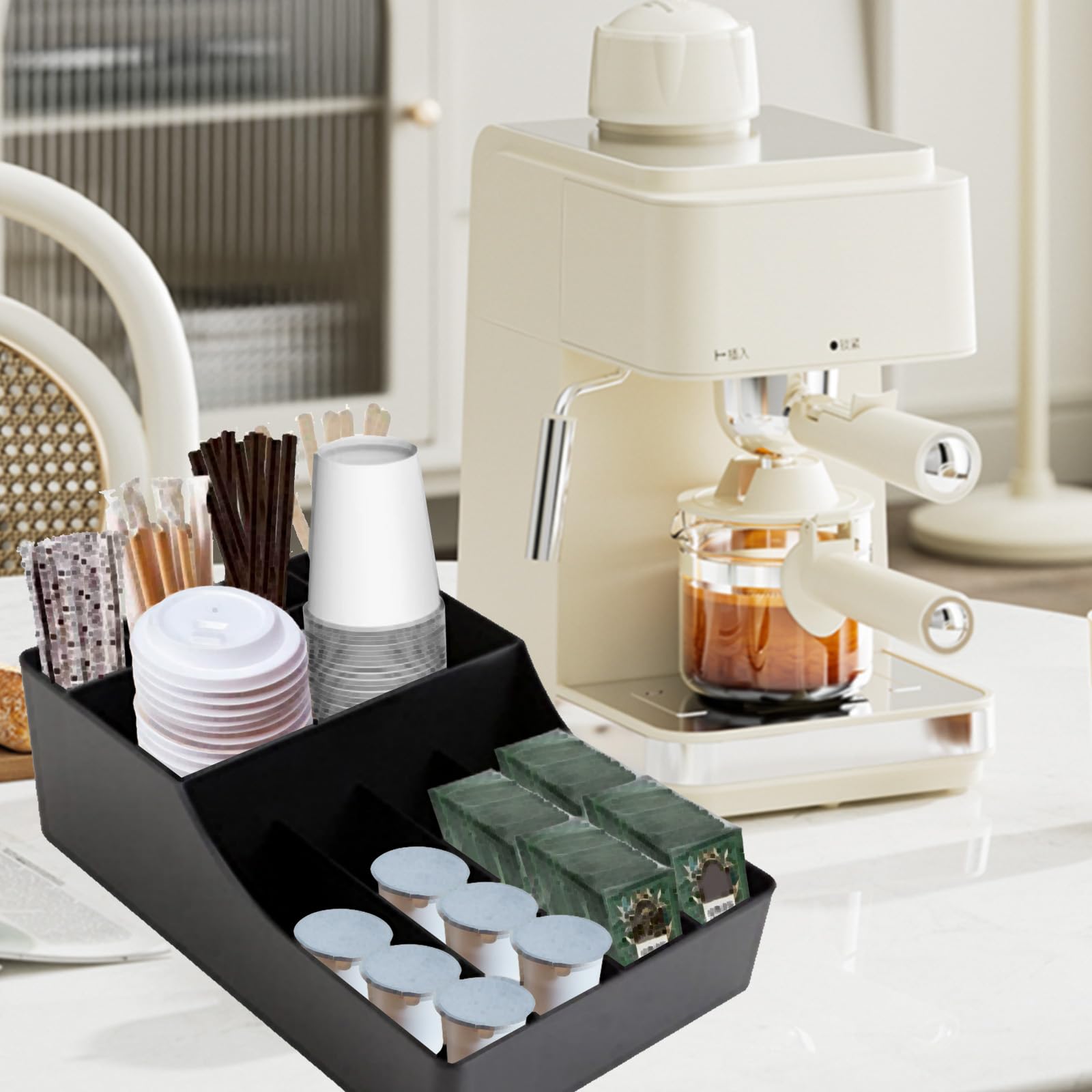 Organizador de Café y Té, Estación de Café Organizador para Condimentos y Accesorios
