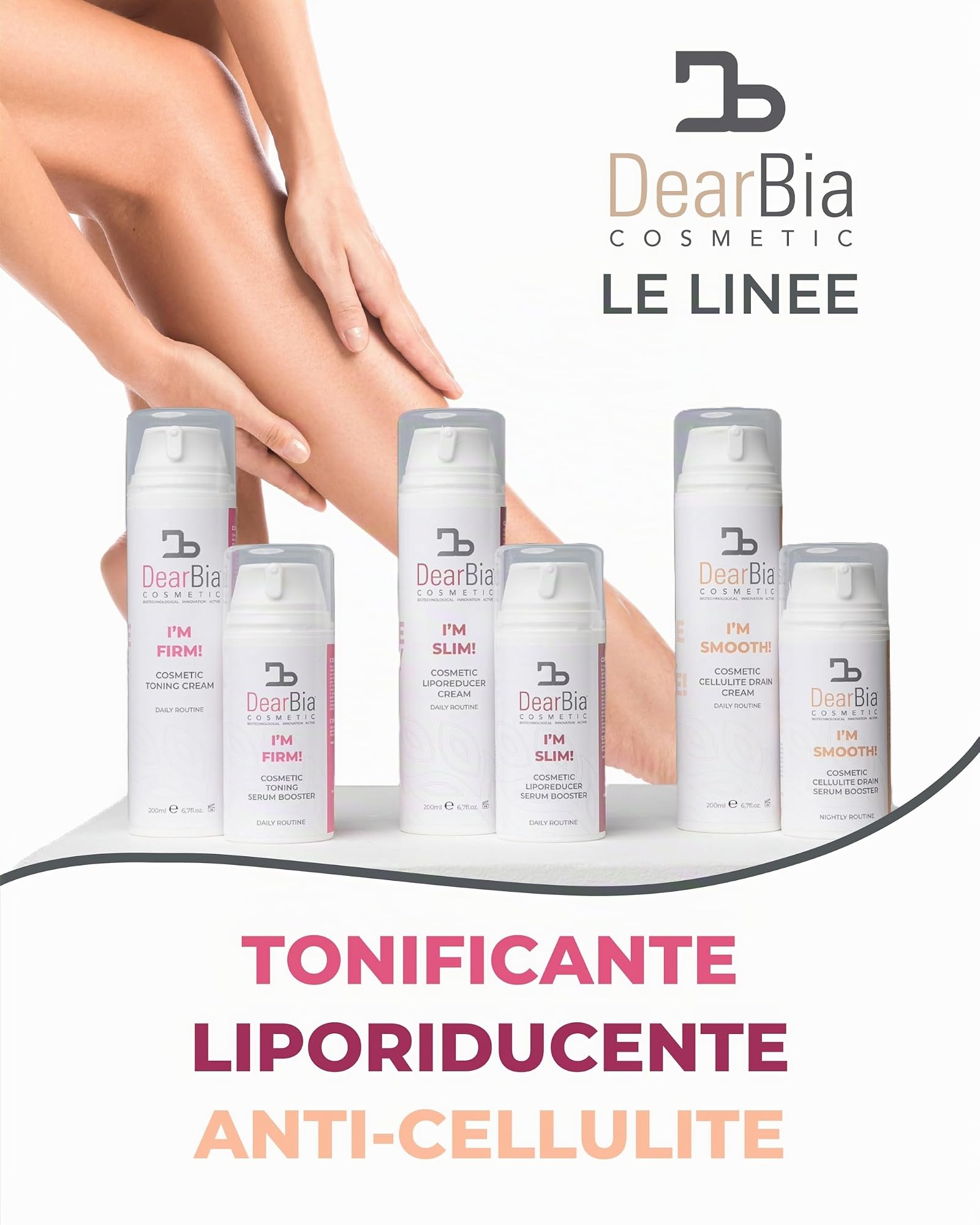 DearBia Crema Anticellulite Forte - Drenante per Gambe e Glutei, Rassodante Corpo - Made in Italy