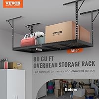 Vista 34 de VEVOR Overhead Garage Storage Rack, 3x6 Garage Ceiling Storage Racks, Heavy Duty Adjustable Cold Rolled Steel Racks for Garage Storage, White