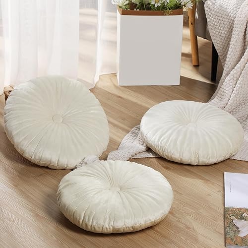 Miniatura 3 de Namalu Almohada redonda de 13.8 pulgadas, almohada decorativa redonda de terciopelo para el suelo, cojín de calabaza pequeña para sala de estar,