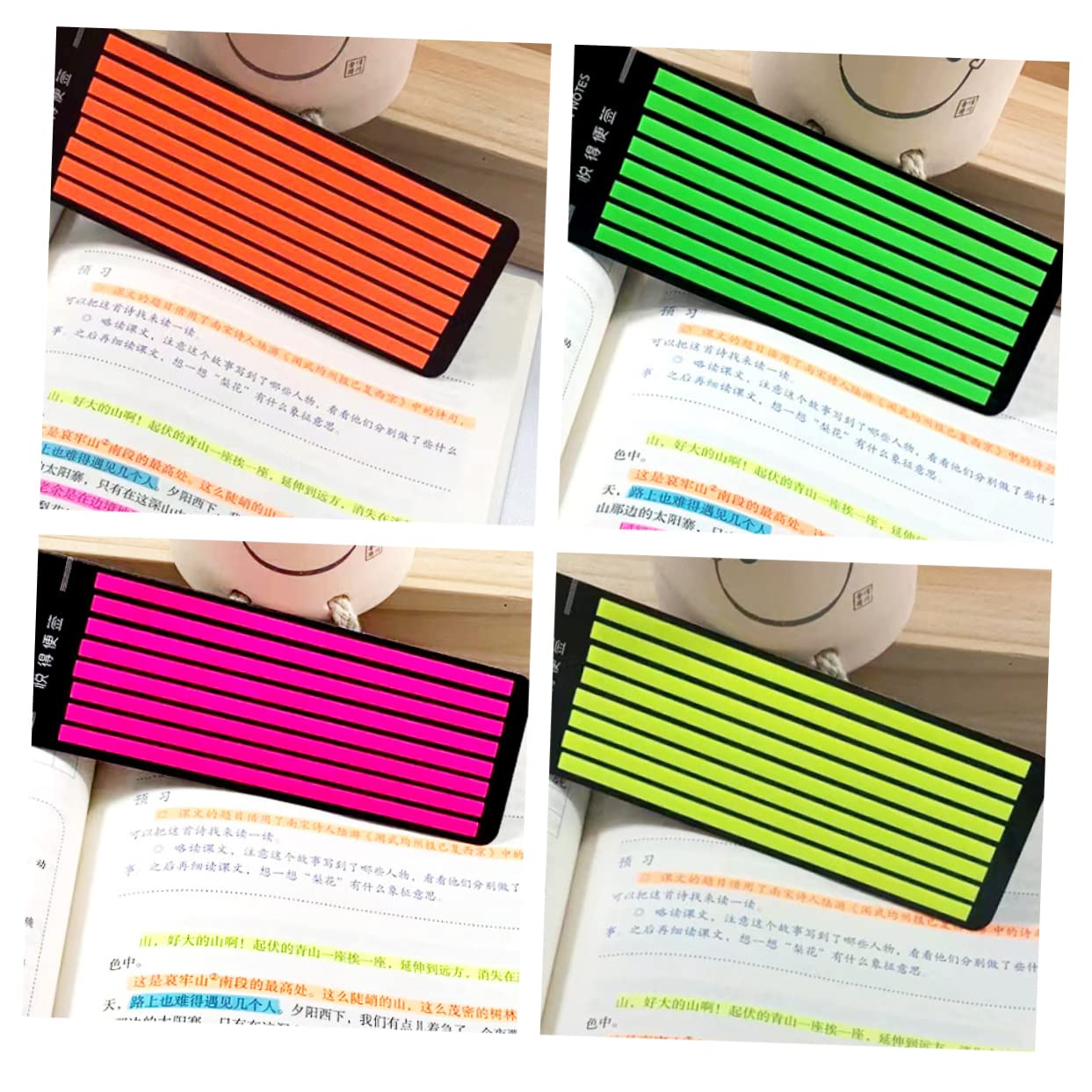 DOITOOL 2 Set Segnalibri Trasparenti Colorati Per Schede Adesive Professionali Per Evidenziare Per Composto Vivaci 5 Fogli*2