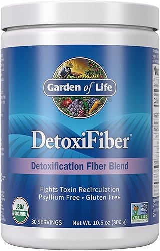 Garden of Life Mezcla de desintoxicación en polvo de fibra orgánica sin sabor con chía, alfalfa y cebada para limpieza a base de hierbas, apoyo para