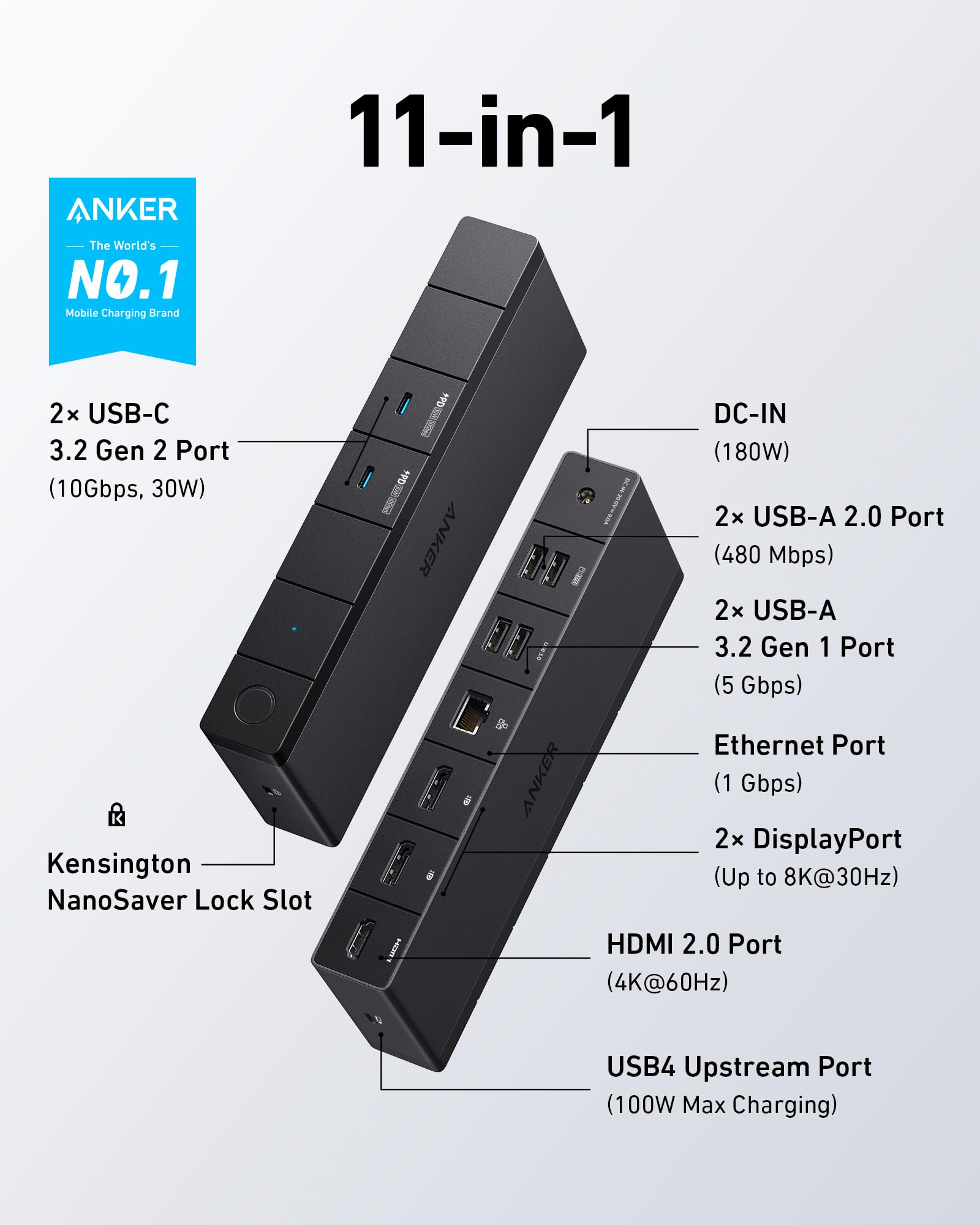 Amazon.com: Anker 568 USB-C Docking Station (11-in-1, USB4), Up to  
