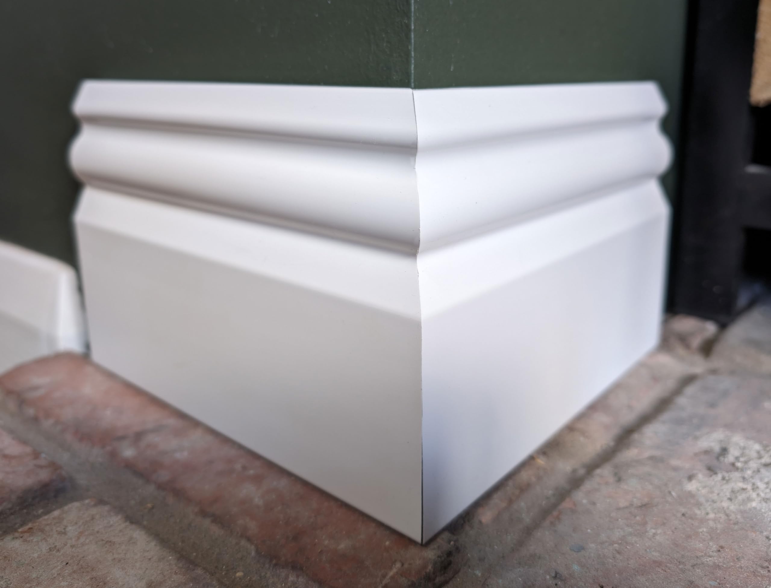 Generic Ogee PVC Skirting Board - White, 2M (70mm Tall)