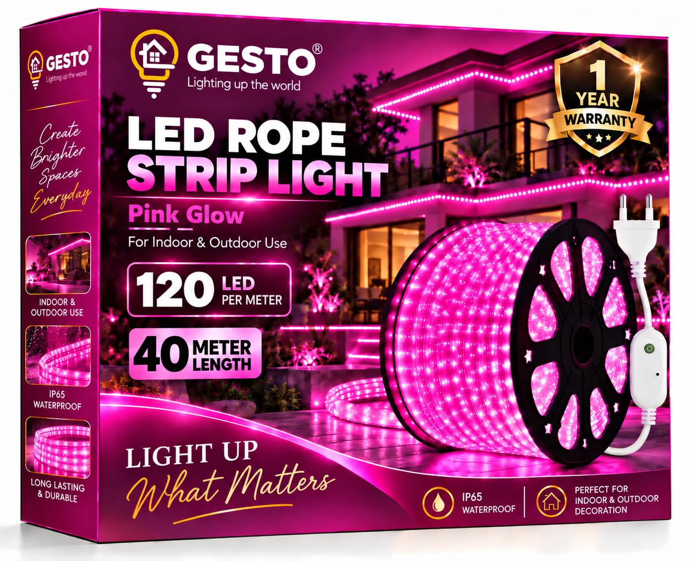 Gesto RGB LED Strip Lights - 15m Multicolor, 8 Modes -23