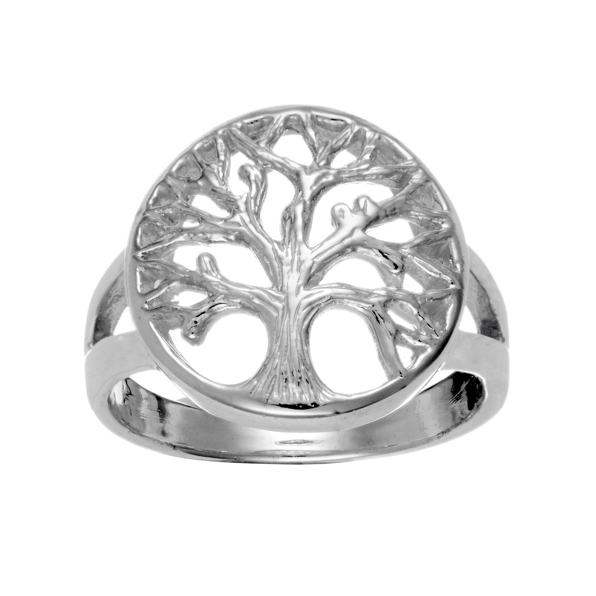 Silverly Anillos de plata de ley 925 con el árbol de la vida para mujer | Anillo de promesa celta redondo para hombre | Anillos inspirados en la naturaleza para adolescentes | Regalos espirituales