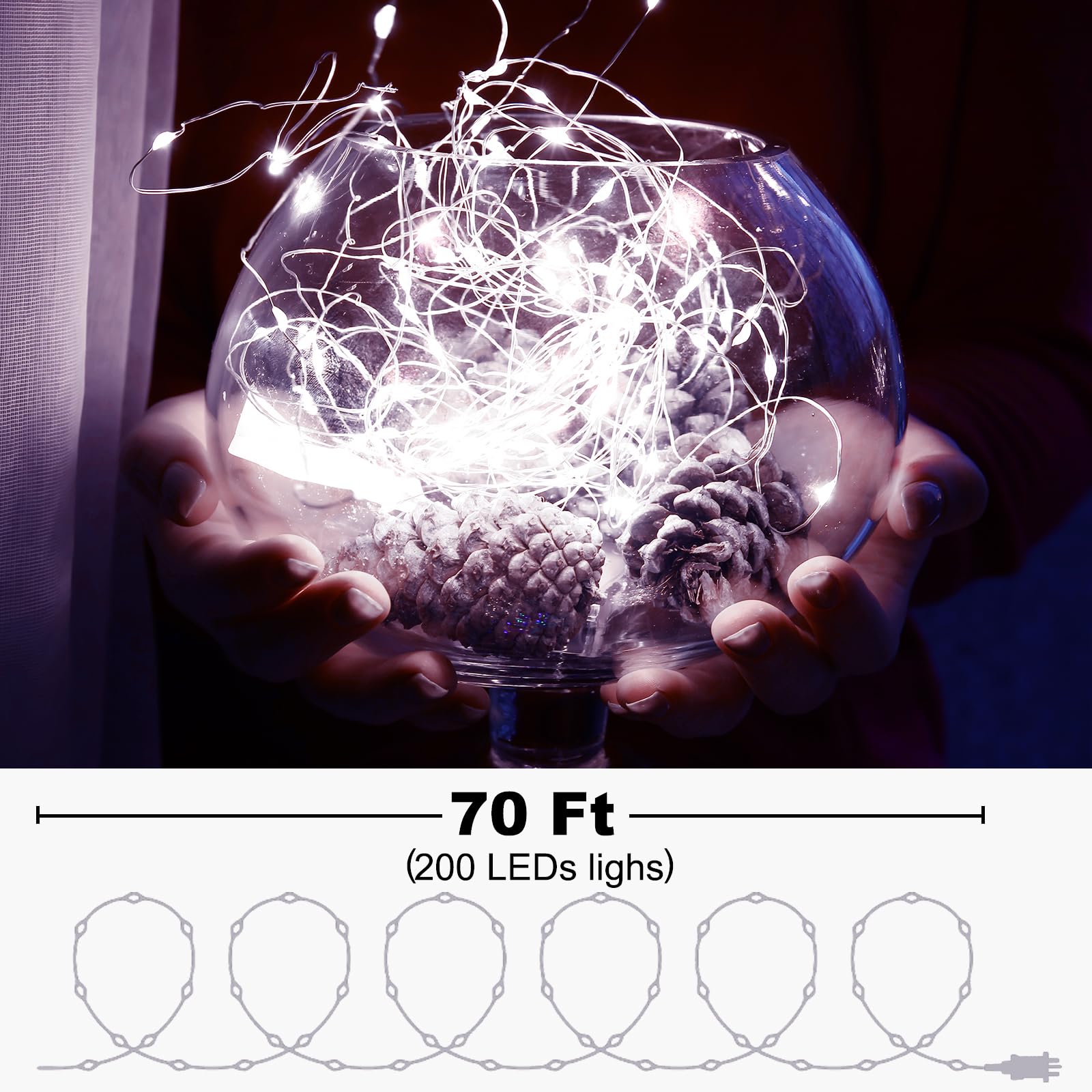 Minetom 33Ft Waterproof LED Star Fairy Lights For Wedding/Christmas/Garden Decor - View #11