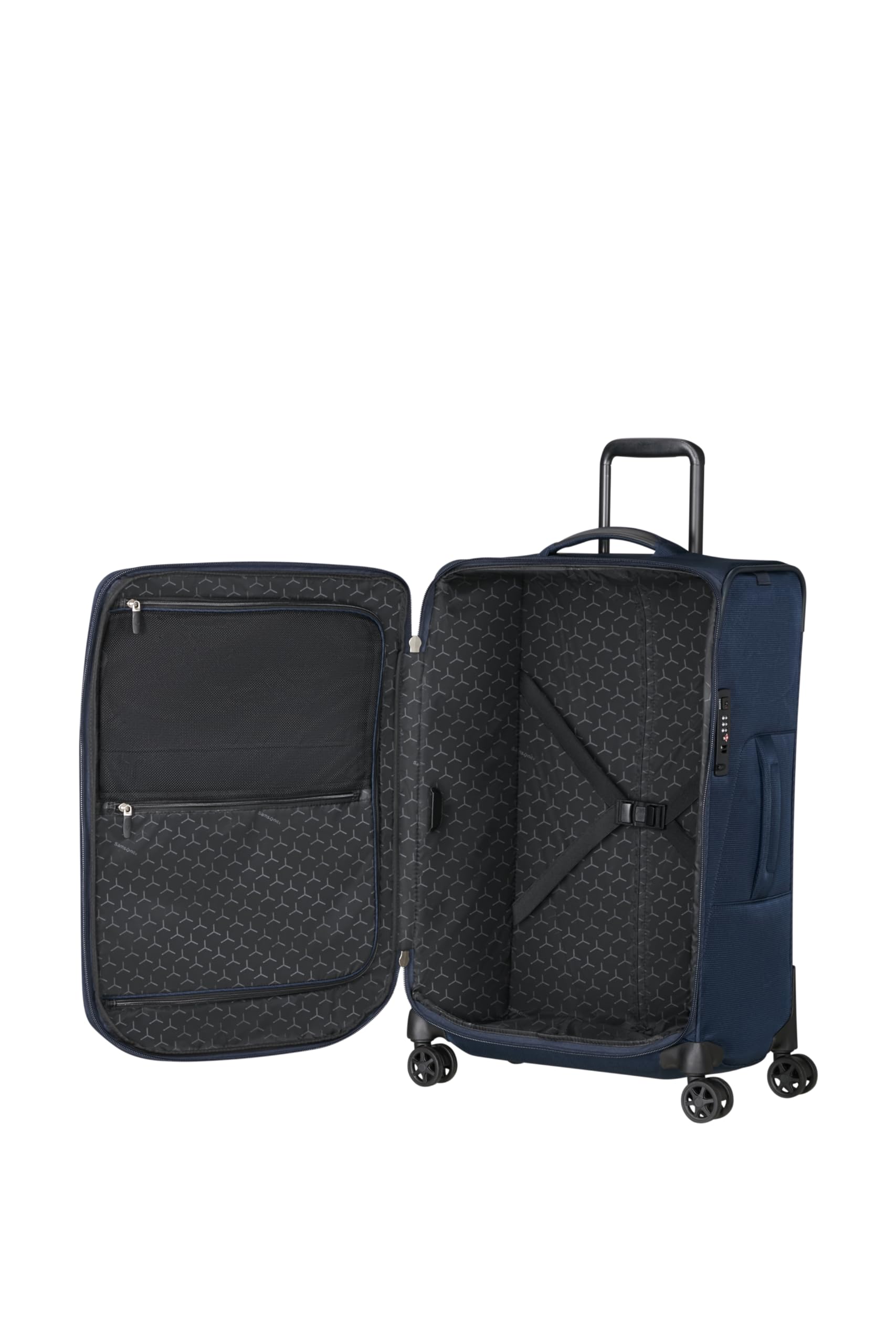 Samsonite Spark SNG Eco - Walizka Miękka 67 cm Średnia - Walizka Trolley z 4 Kółkami, Zamek TSA, Lekka i Rozszerzalna - Niebieski (Midnight Blue)