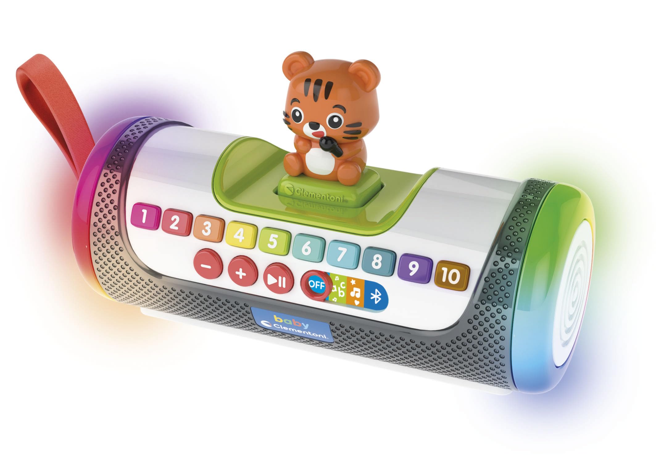 Clementoni Baby - La Mia Prima Music Box, Altoparlante Educativo Bluetooth Bambini 2-6 Anni, Cassa Musicale con 40 Canzoni Hey Kids, Luci LED e 2 Personaggi, Lingua Italiana, 17641