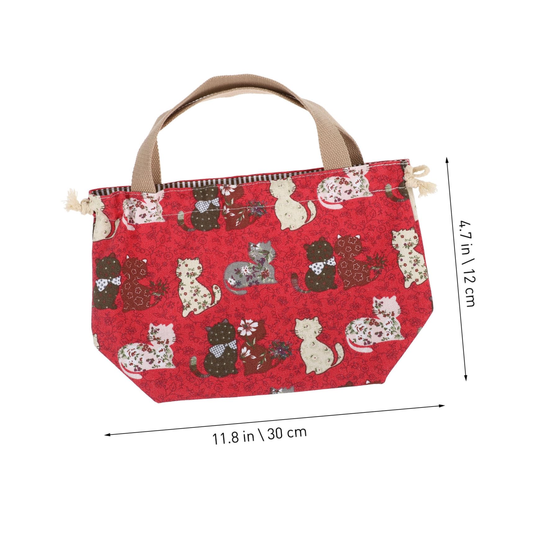 Alipis Caja De 3 Piezas bolsa de almuerzo bolsa de lona lindo bolso de mano lindo bolso de lona bolsas de pícnic bolsas termicas lancheira de almuerzo bolsa del almuerzo lienzo rojo