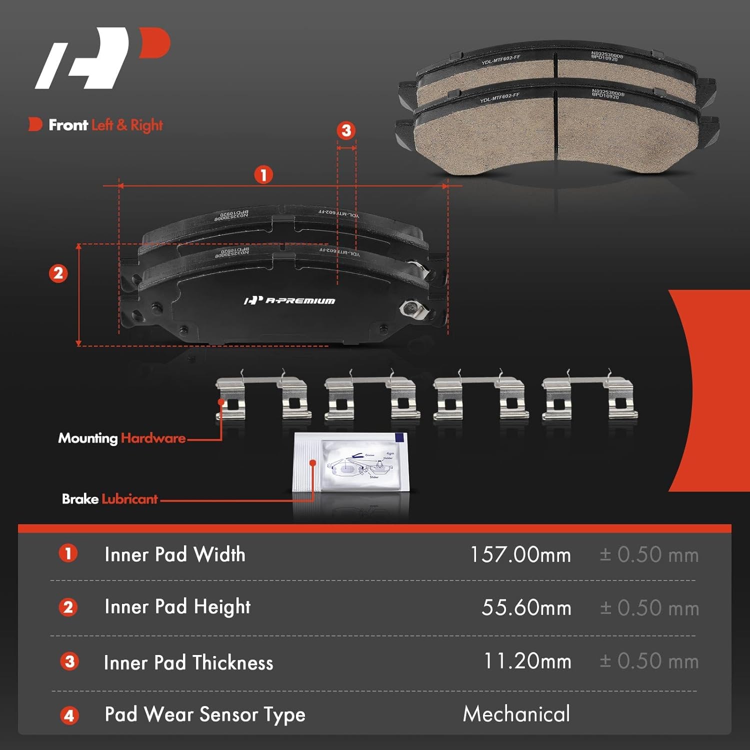 A-Premium Front and Rear Ceramic Brake Pads Set Compatible with Chevrolet, GMC, and Cadillac Models - Silverado 1500, Sierra 1500, Tahoe, Suburban, Yukon XL, Avalanche, Escalade ESV EXT, 8-Pack