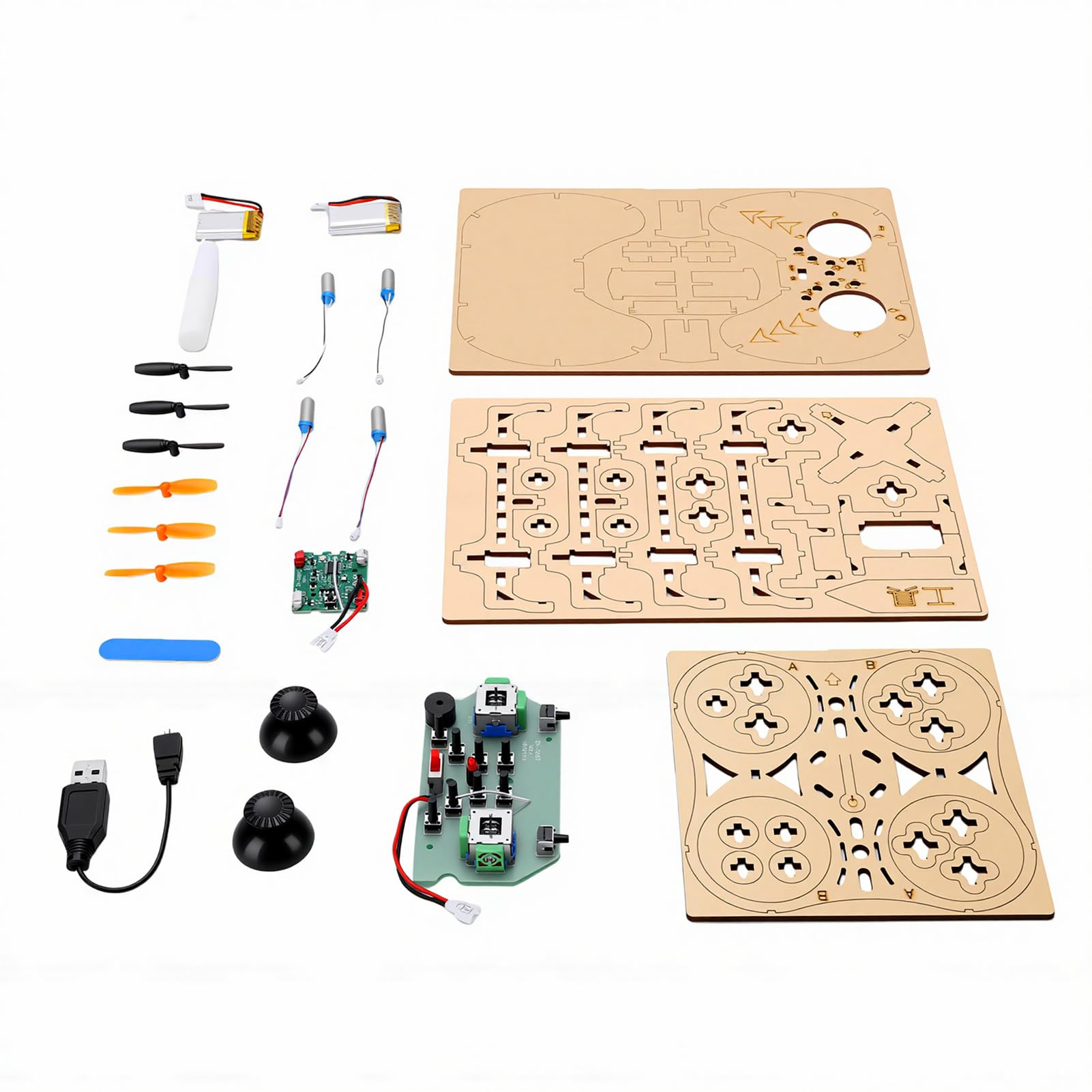 Generic Kit Drone in Legno, Progetto di Costruzione in Legno Quadricottero Telecomandato Educativo per Modellini di Aerei da Competizione