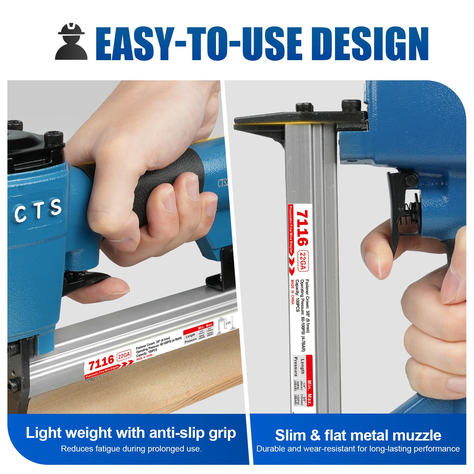 CTS 7116 22GA Druckluft-Tacker für Polster