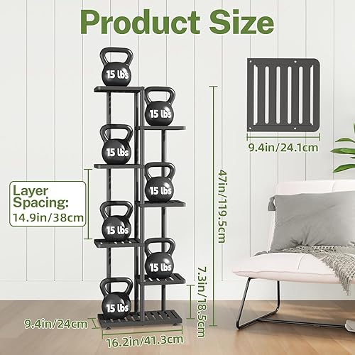 Miniatura 3 de iDavosic.ly Soporte para plantas para interiores y exteriores, estante de metal de 6 niveles para macetas grandes de alta resistencia, estante de